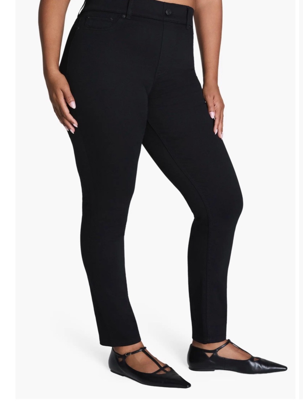SPANX Everywear Pull On Black High-Rise Ankle Skinny Jeans